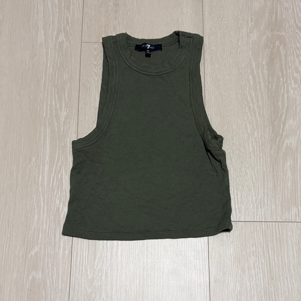 3/$10 7 For All Mankind Forest Green Muscle Tee